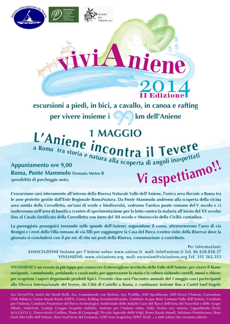 ViviAniene a Roma: l'Aniene incontra il Tevere