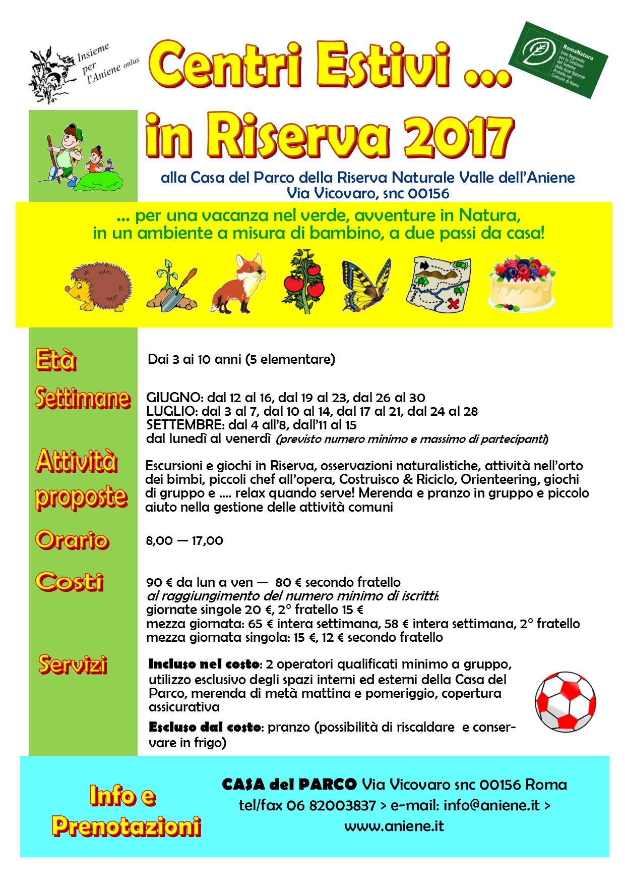 Centri Estivi in Riserva 2017