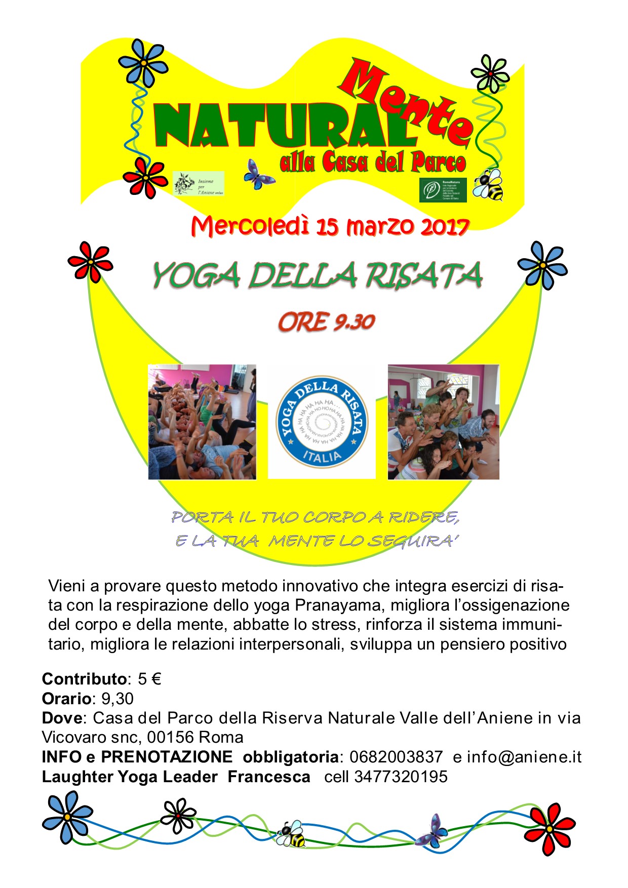 Yoga della Risata con Francesca Pieri - mercoledì 15 marzo