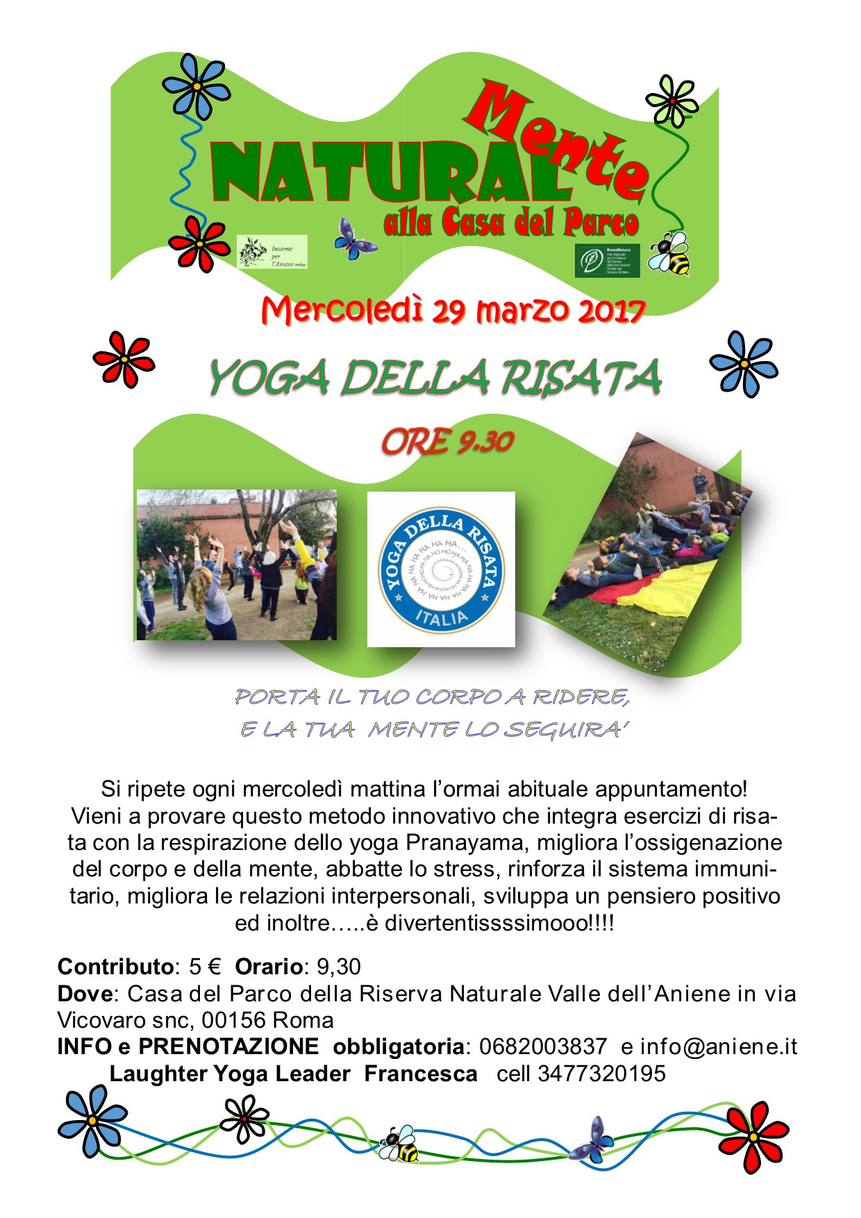 Yoga della Risata - mercoledì 29 marzo mattina e pomeriggio